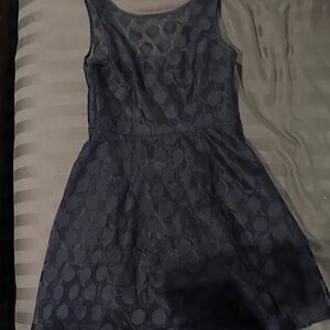 Betsey Johnson Navy Polka Dot Midi Dress